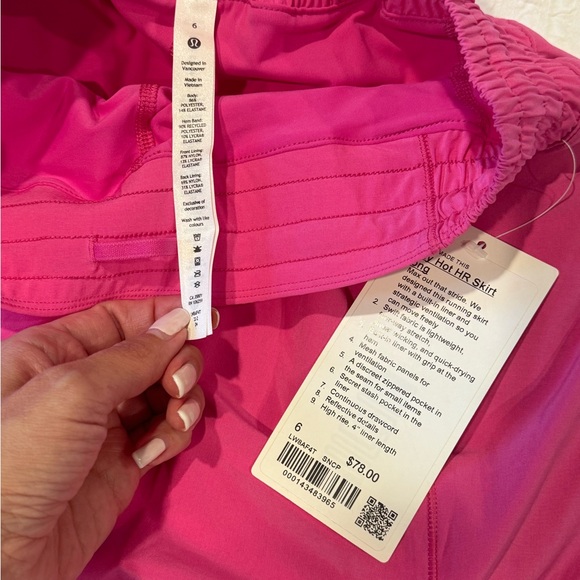NWT Lululemon Hotty Hot Skirt (High Rise, Tall) in Sonic Oink - Sz 6 - Picture 5 of 7